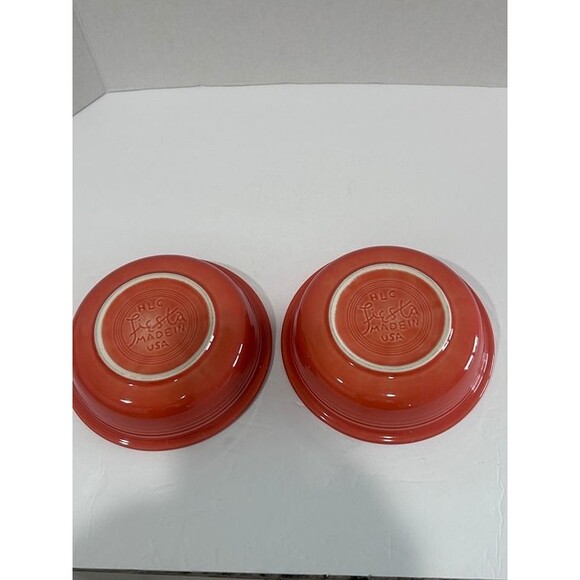 Homer Laughlin China Fiestaware Set of 2 Cereal Bowls Color Persimmon Retired - Picture 2 of 11